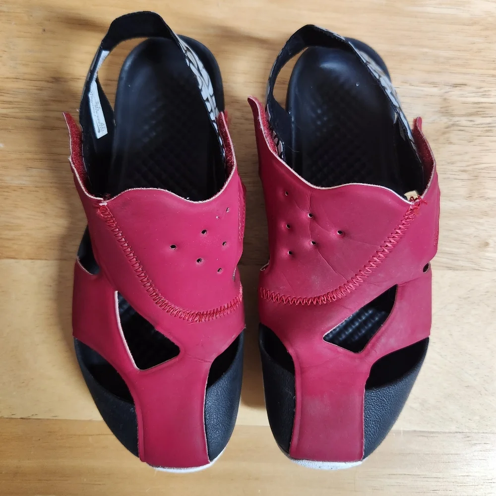 Big Kids Size 3Y Nike Jordan Sandals Flare Gym Red/ Black-white, CI7849 610